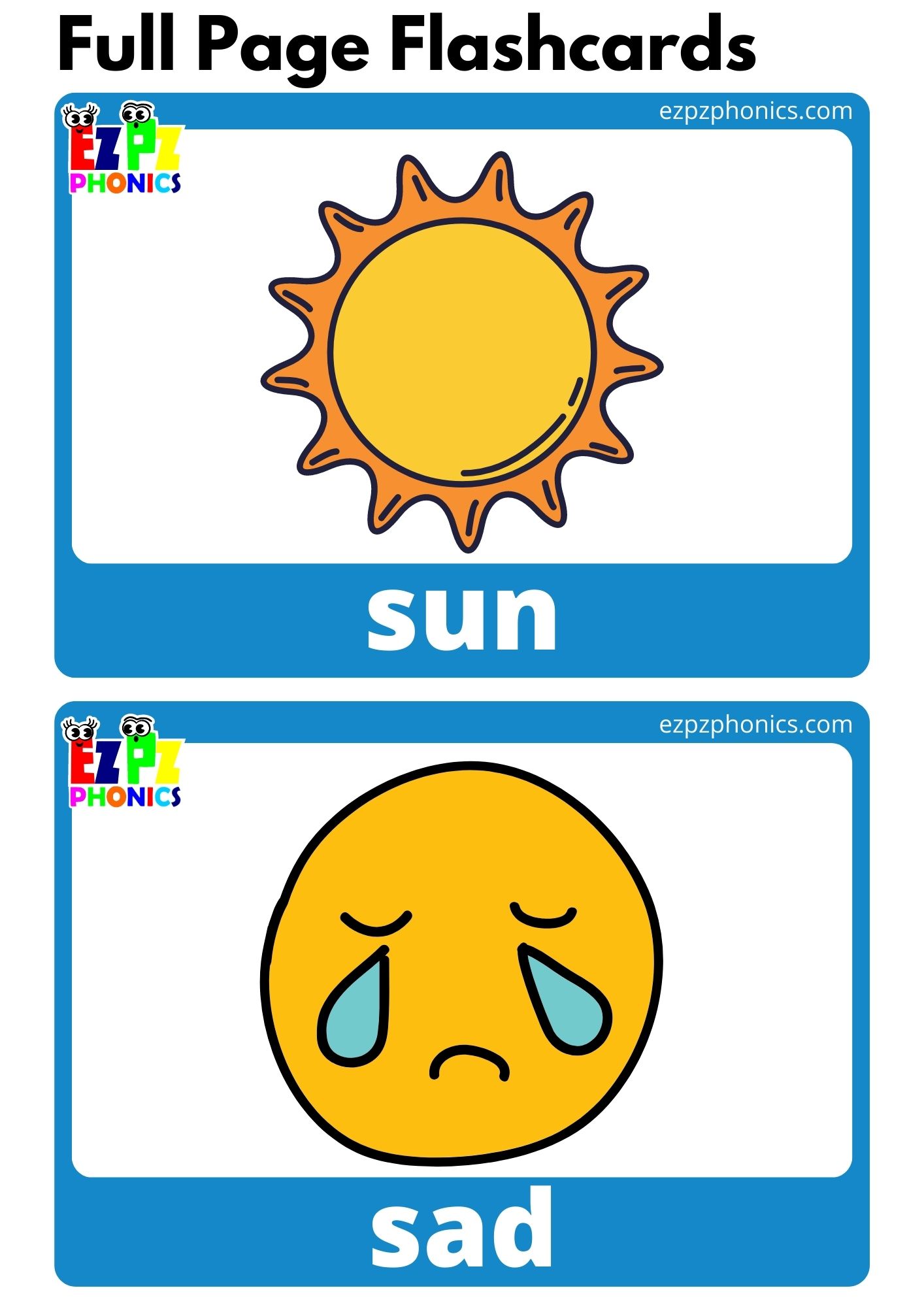 S Beginning Sounds Full Page Flashcards with Words Phonics Alphabet Letter Sounds Flashcards Free PDF Download or View Online for Kindergarten and ESL Students